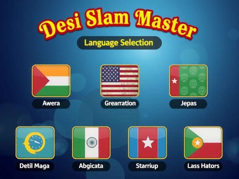 Language Selection Screen in Desi Slam Master Showing 22 Indian Languages Desi Slam Master Language Selection